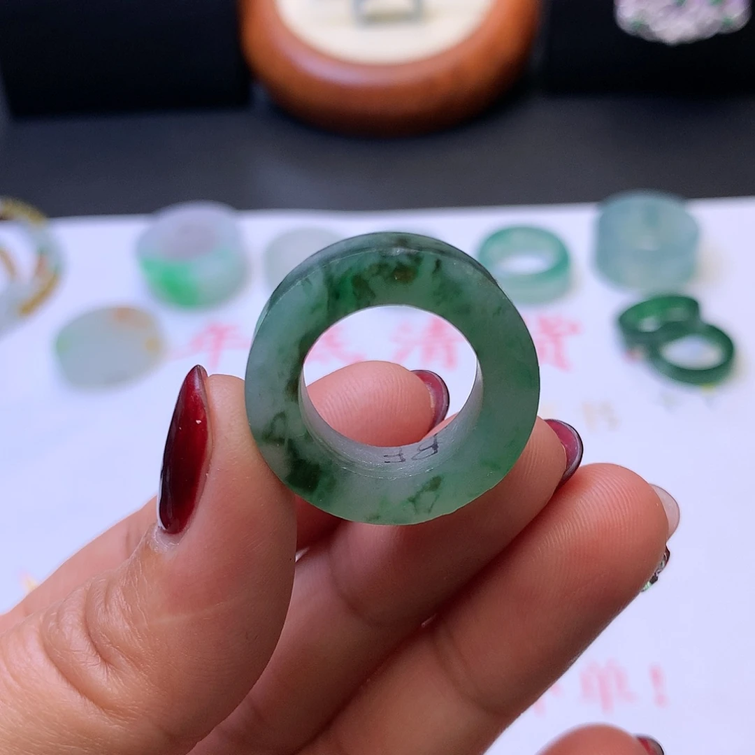 定制翡翠未镶嵌翡翠戒指13/19