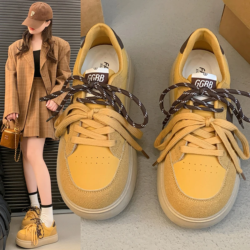 大头星星板鞋女2025春季新款舒适轻便圆头百搭休闲小白鞋女鞋