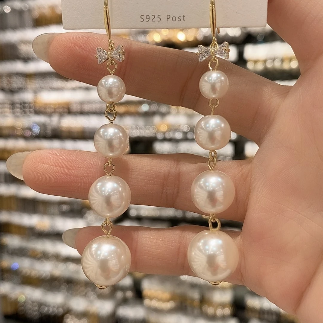 铜合金925银贝珠（仿珍珠）珠珠耳勾流苏