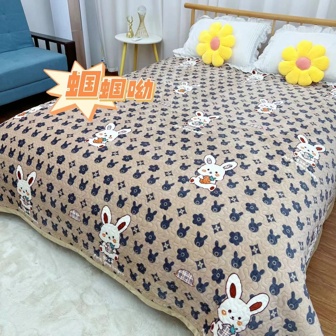 【潮牌兔】牛奶绒冬季保暖透气床盖孤品微瑕