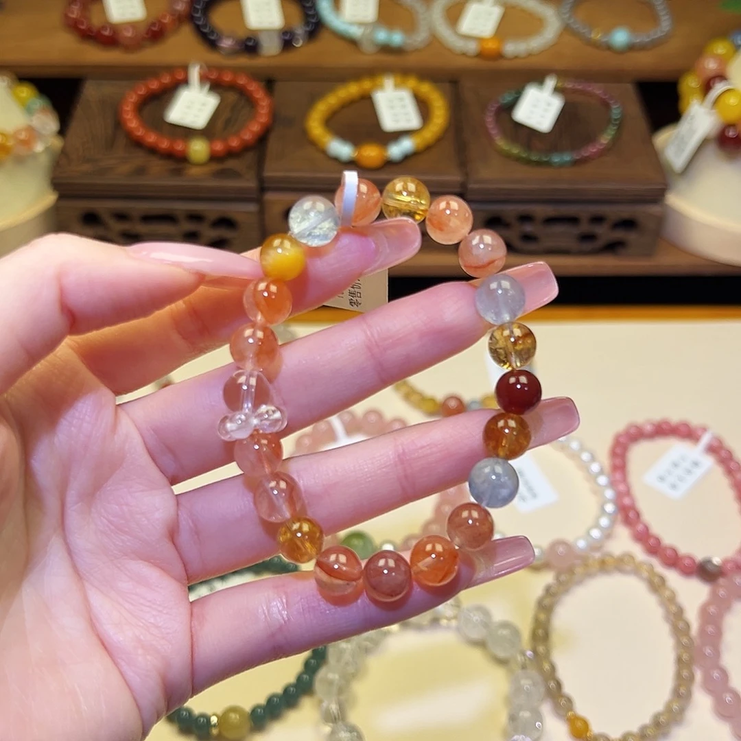 手串银S925镀金镶嵌水晶多宝1601