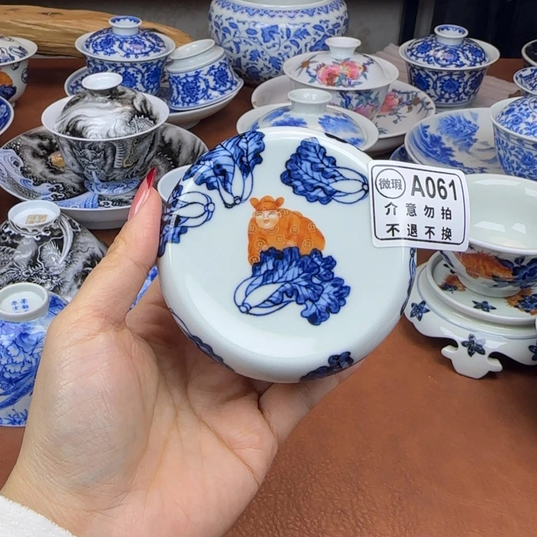 陶景德镇陶瓷手绘盖置