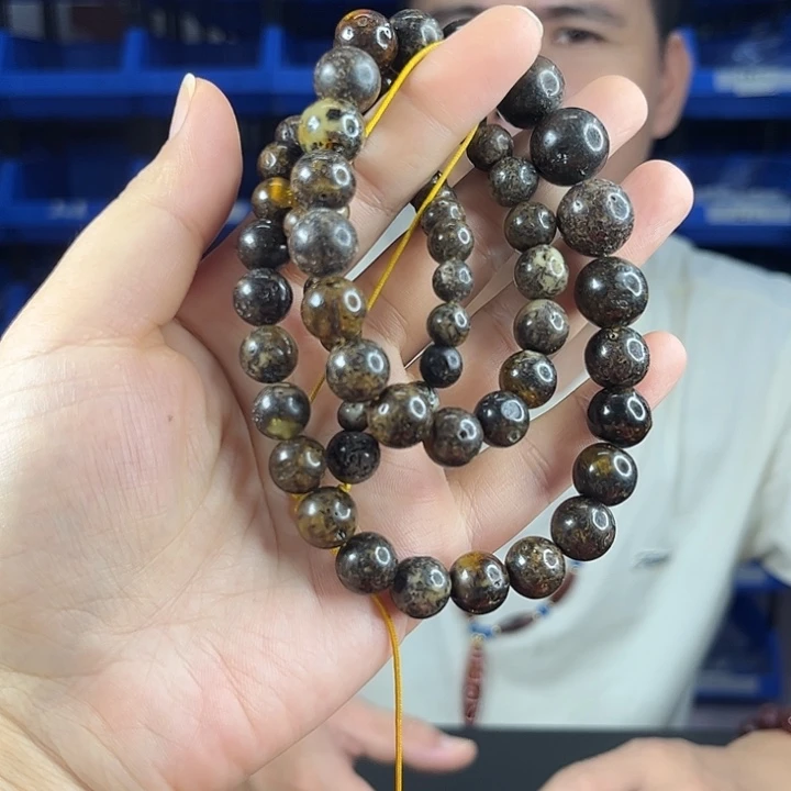 林***海琥珀未镶嵌颈饰T99琥珀塔链
