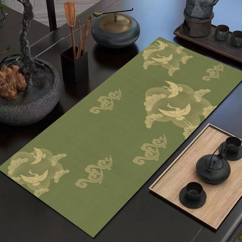 中式茶席硅藻泥桌旗茶垫吸水高档大气茶旗茶桌垫布茶垫吸水速干垫