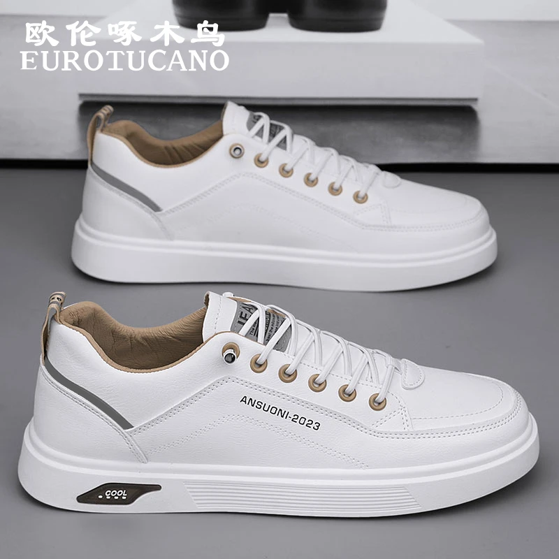 欧伦啄木鸟EUROTUCANO男鞋冬季潮流百搭休闲板鞋子男款一脚蹬皮鞋