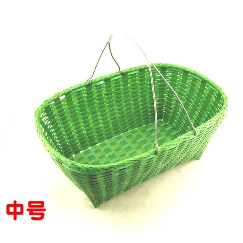 购物篮收纳篮打包带编制蓝塑料编织篮菜篮子特大号大号包邮24省