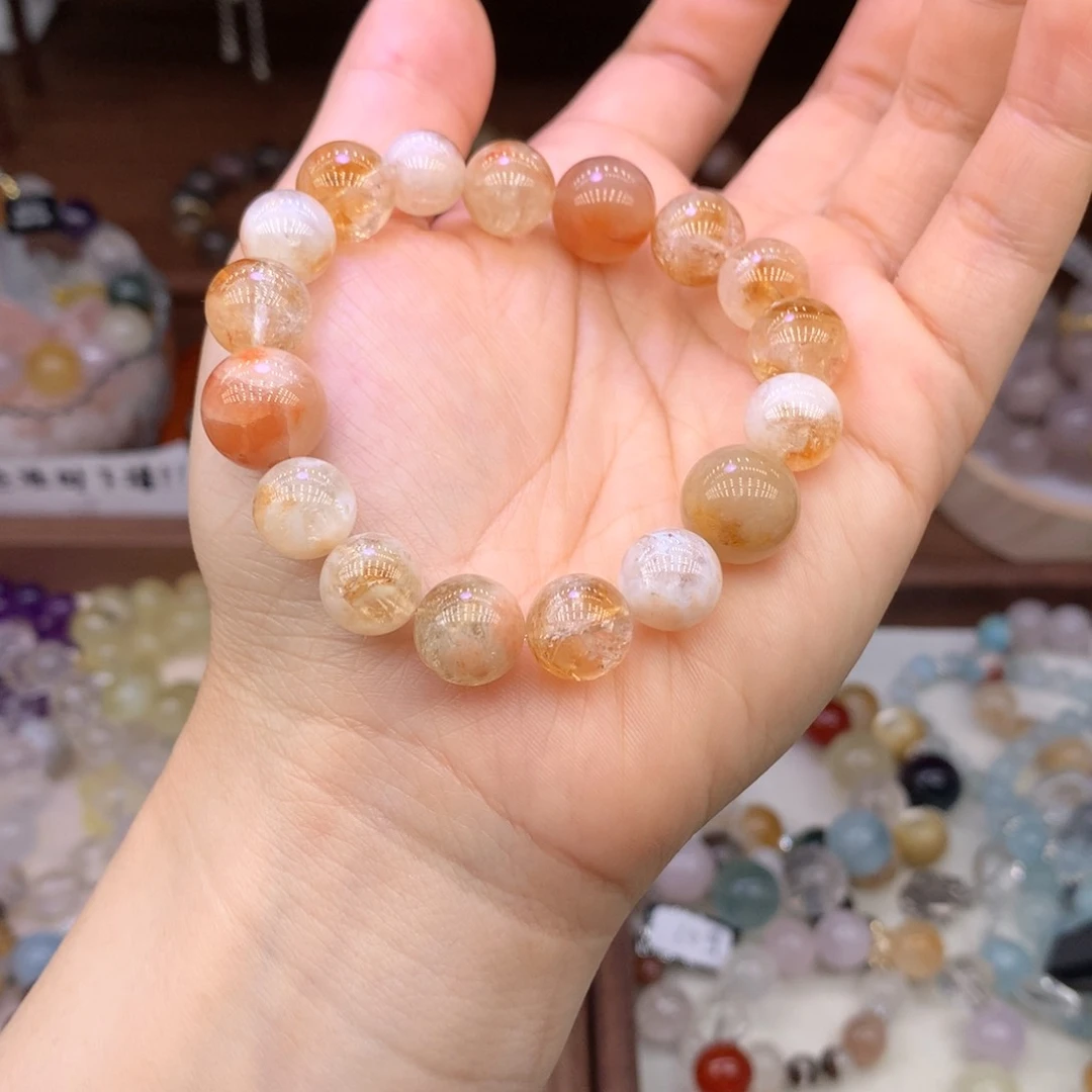 水晶手链未镶嵌耳**~黄塔金