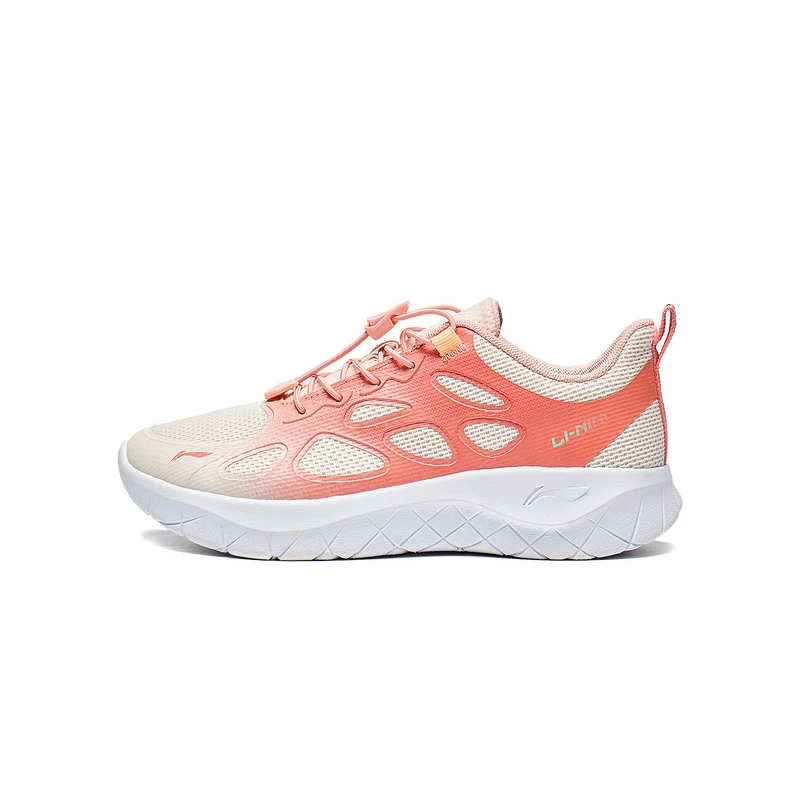 李宁男大童雀跃 WANDER减震回弹网面透气童跑步鞋YKFT052--B品