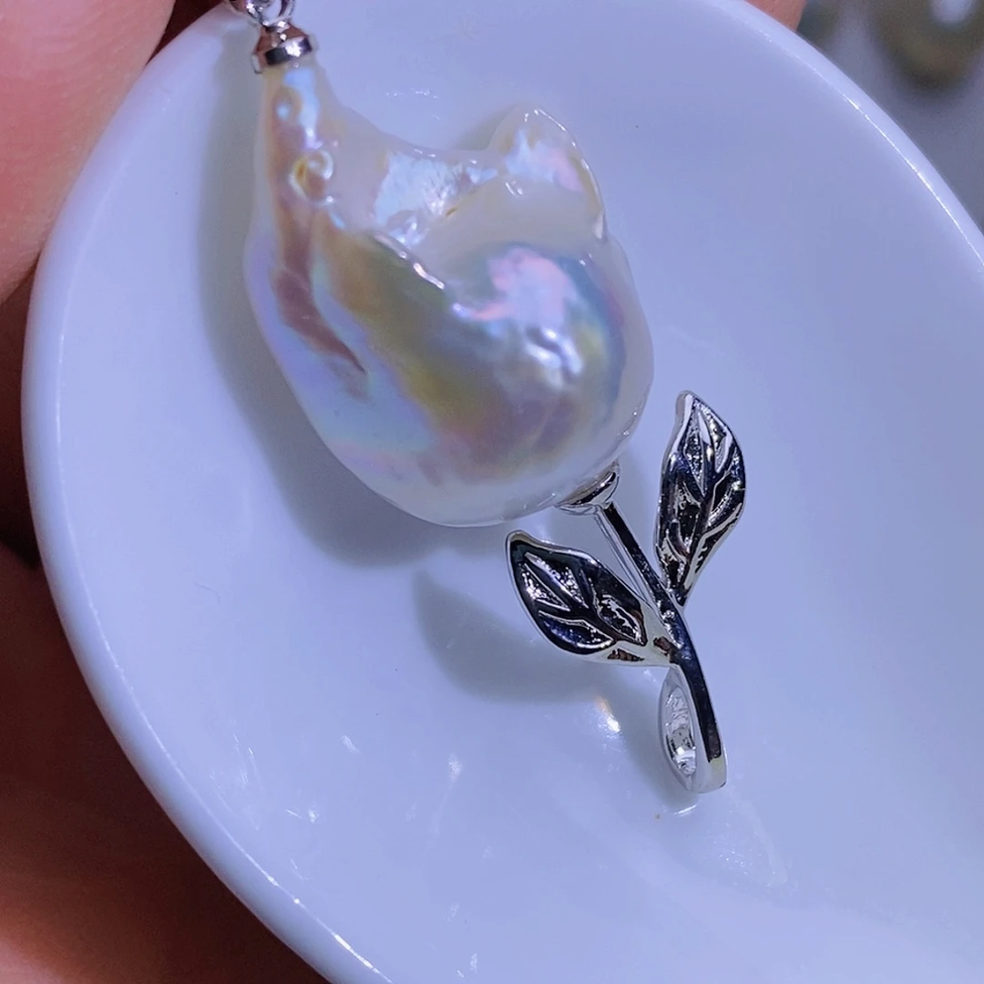 银S925镶嵌淡水珍珠淡水珍珠