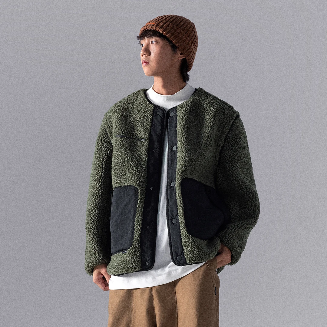 李宁户外CF溯|奥莱溯之东方男款宽松针织加厚运动休闲外套AFDU911