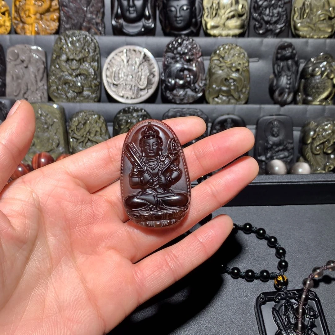 黑曜岩吊坠(赠链)未镶嵌西**扯