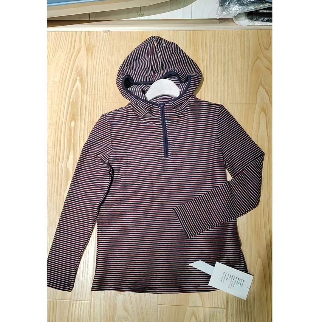 【七彩衣新品】5288时尚条纹连帽卫衣