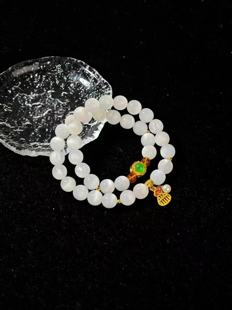 SC029海云母双圈手串1.0七彩可变色