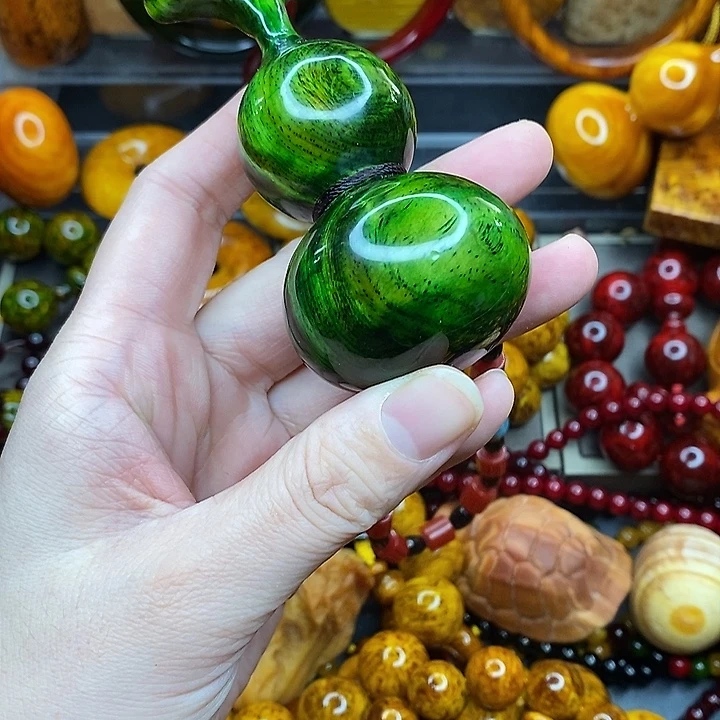 琥珀木丹青葫芦的手啊把件