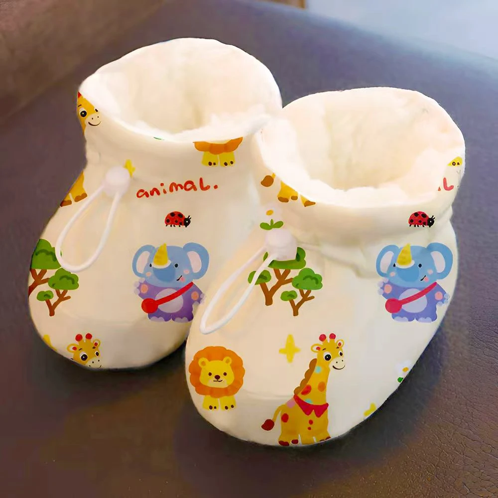 婴儿加厚棉鞋袜新生儿宝宝鞋袜小月龄防掉软底鞋脚套鞋子保暖棉鞋