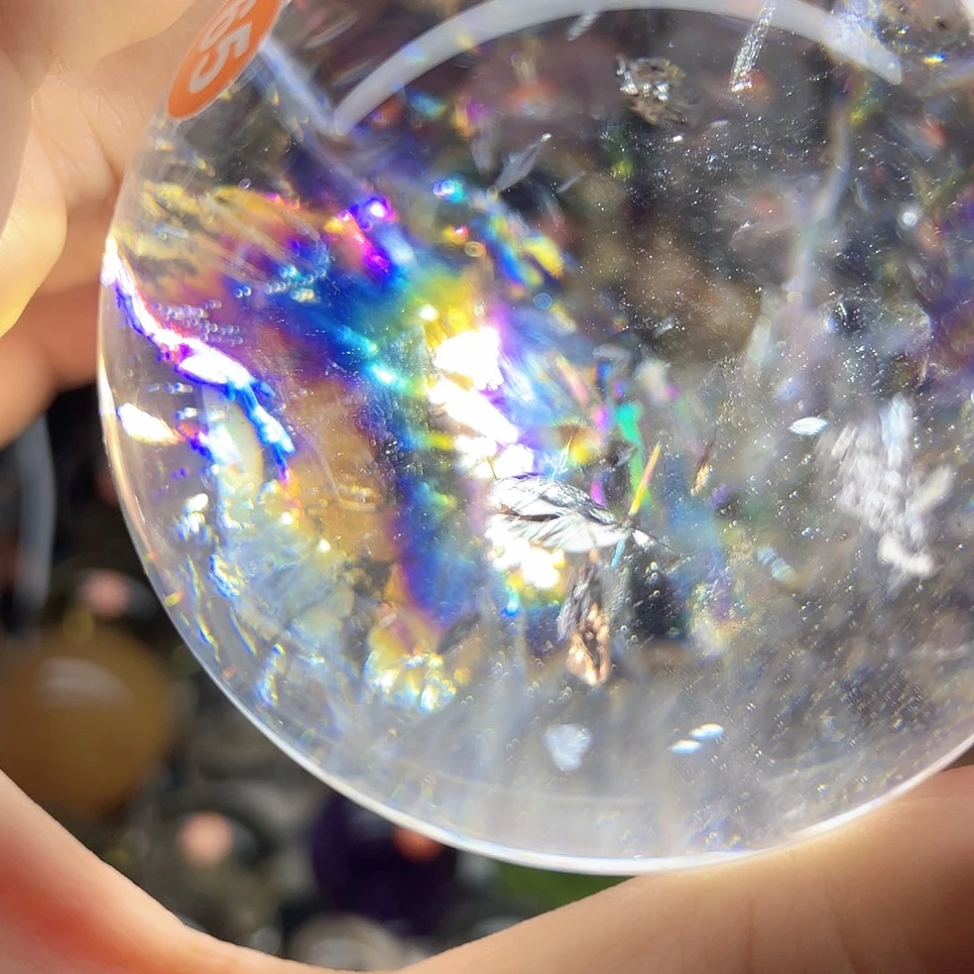 水晶珠宝半成品未镶嵌白水晶爆彩6.6