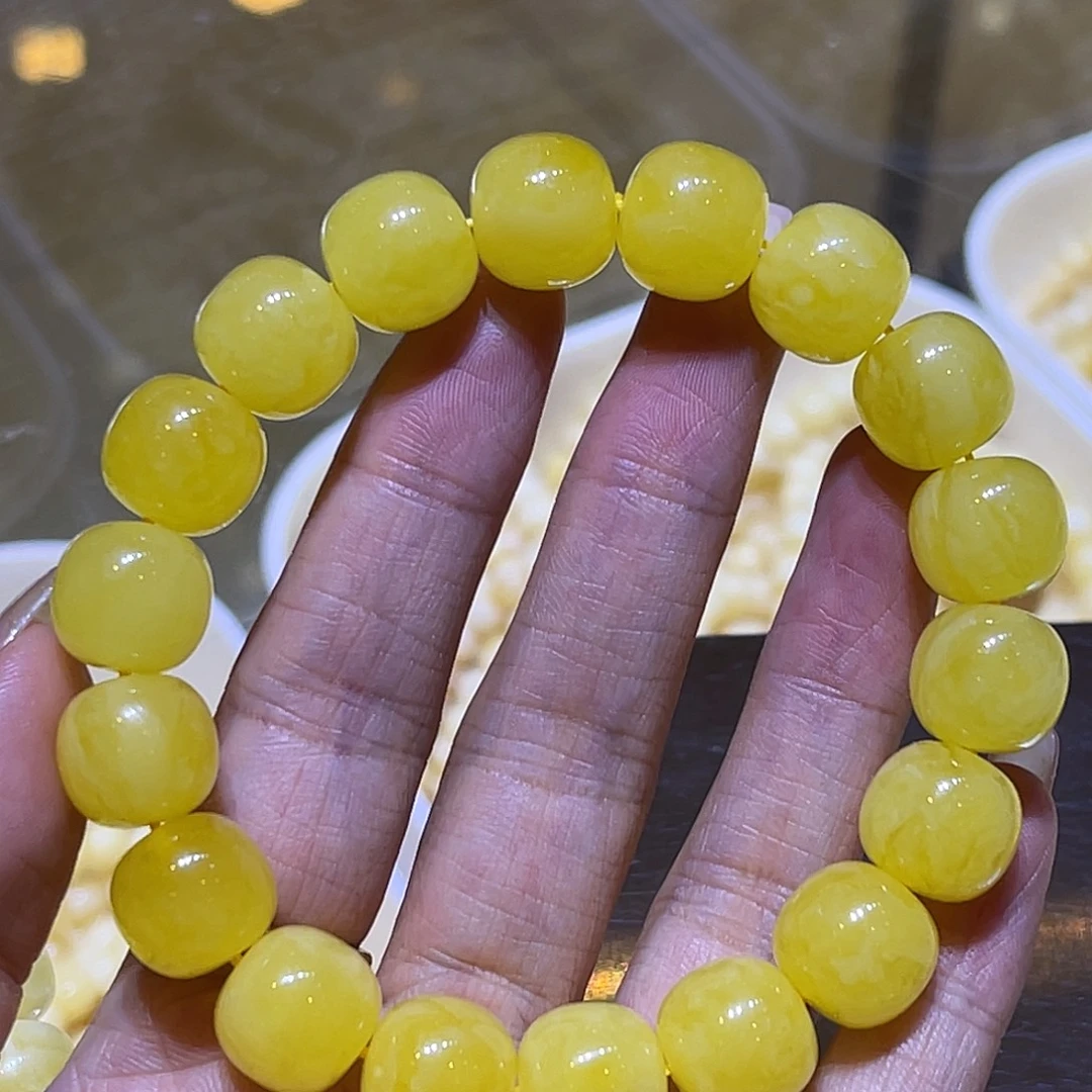 琥珀未镶嵌手链蜜蜡手串13