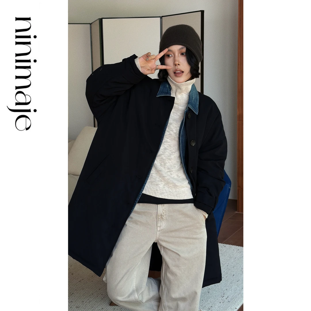 NanBeiBei 压胶直冲日系山本圆领棉服 7750