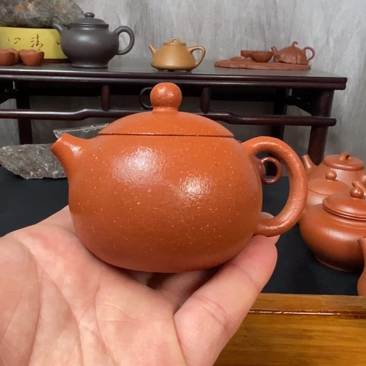 茶壶紫砂原矿宝山红降坡半手工西施130cc