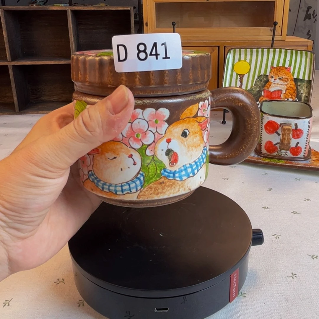 【闪购商品】摆件么*儿桃园山房高温釉下彩
