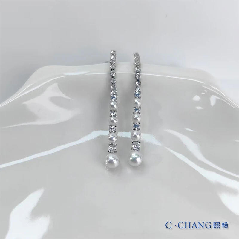 淡水珍珠多珠耳线3-4/5-6mm时尚百搭气质时尚设计款式【畅太定制】