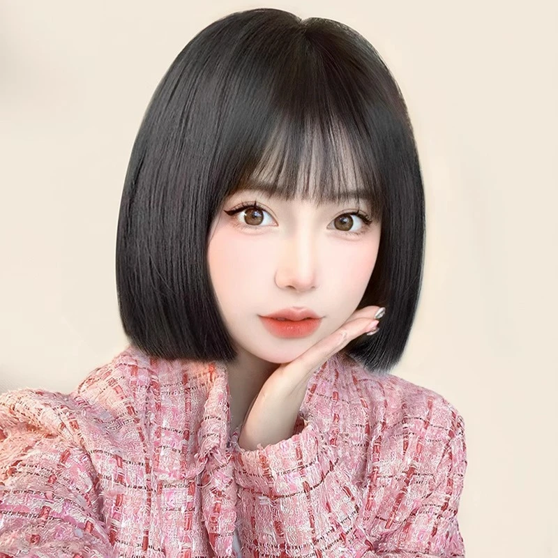 假发女短发全头套女新款波波头仿真人发短发轻薄自然假发套