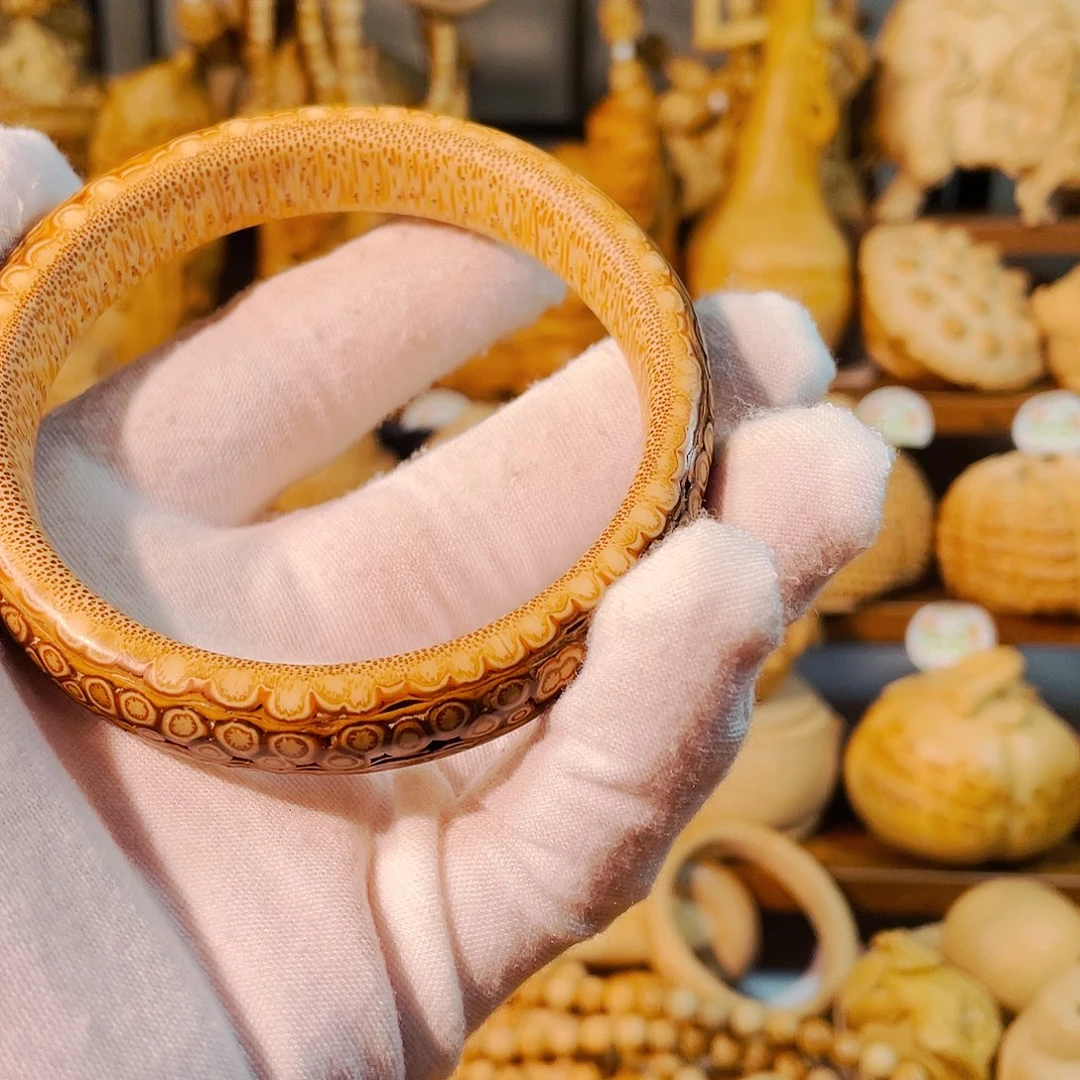 竹吉*竹根雕手镯把玩件