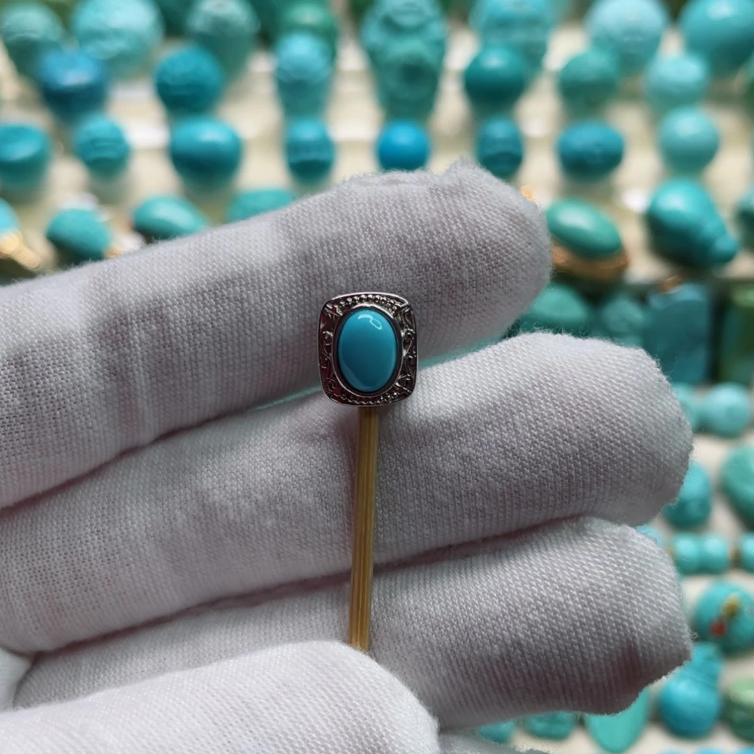 绿松石珠宝奇石银S925镶嵌