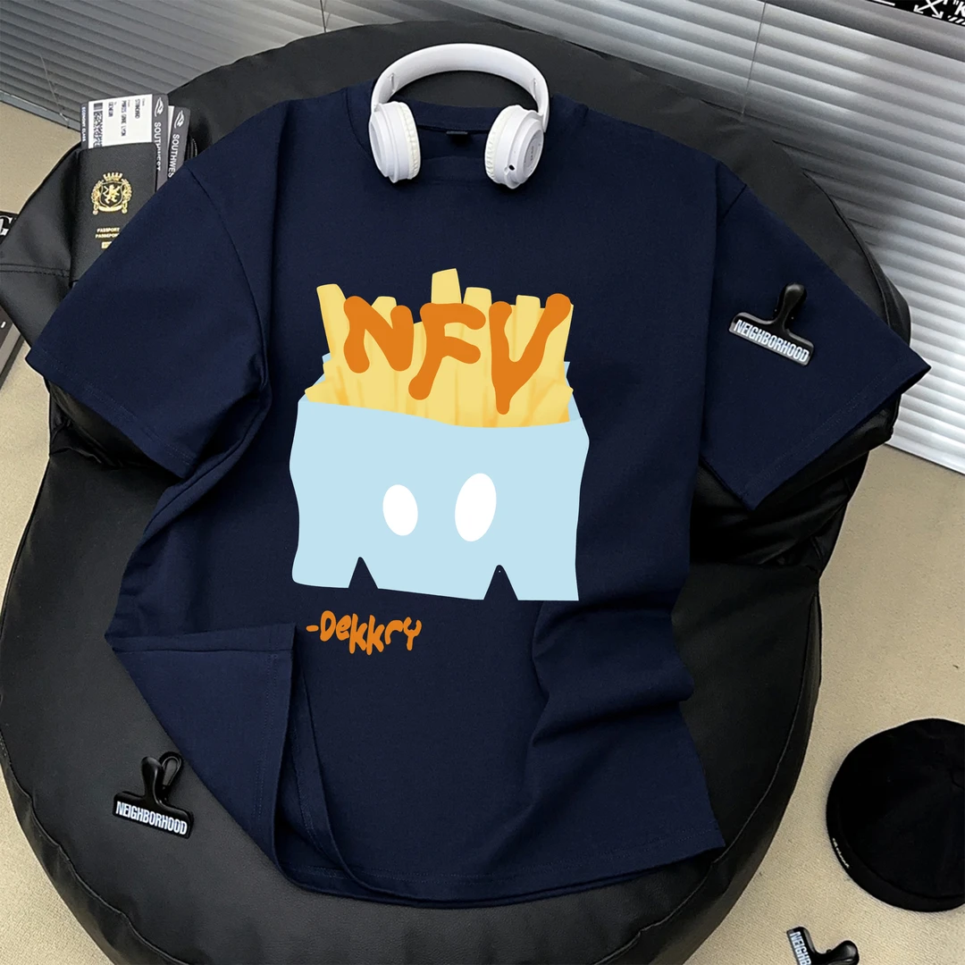 Dekkry夏季百搭情侣装休闲潮流短袖圆领宽松短袖T恤半袖简约