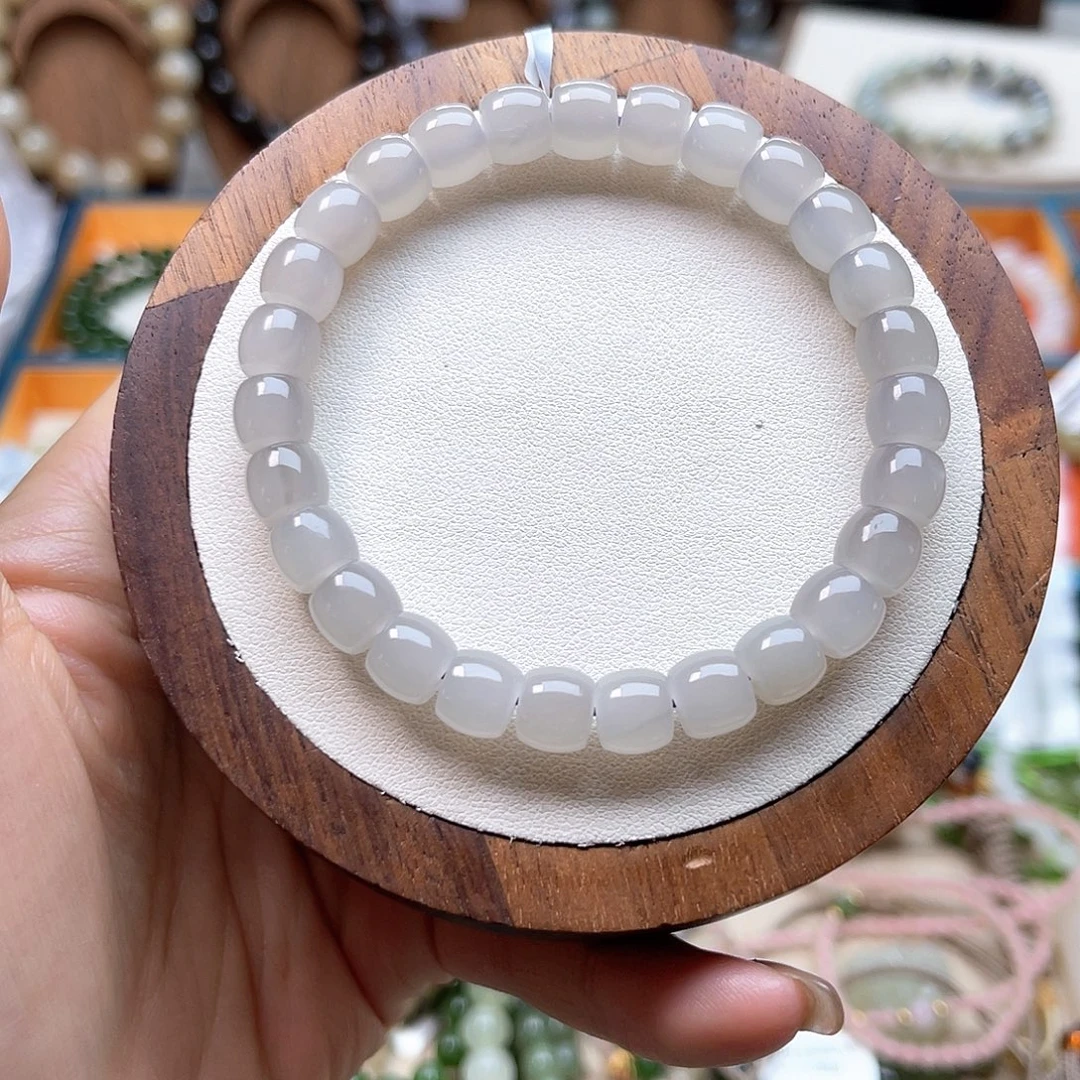 和田玉未镶嵌手串A59卡7*8