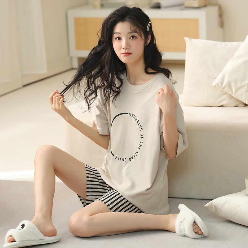 编号【51-100】先选编号  后选尺码下单  夏季短袖家居服男女款套装