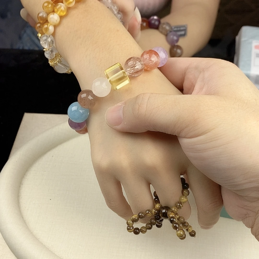 银S925镀金镶嵌手链水晶