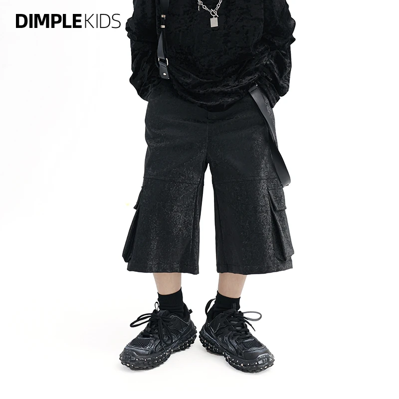 高甜梨涡童装「纹路面料」男童黑色裤子女童春秋儿童250203FZ