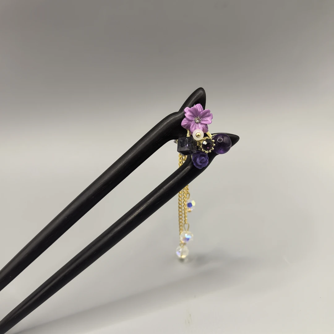 129黑檀木新中式旗袍发簪