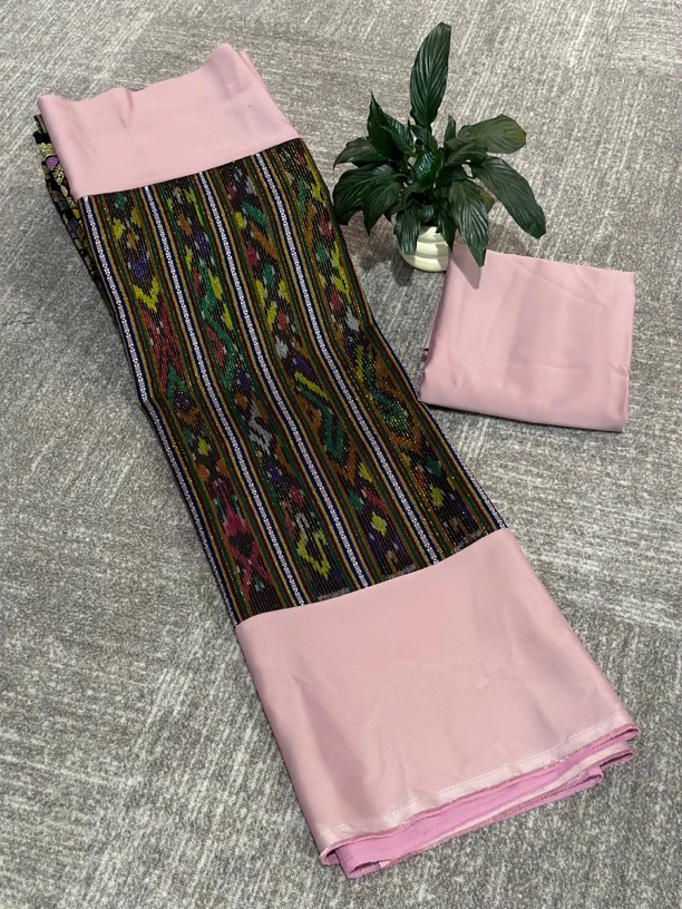 傣族新款拼接卯面料套装