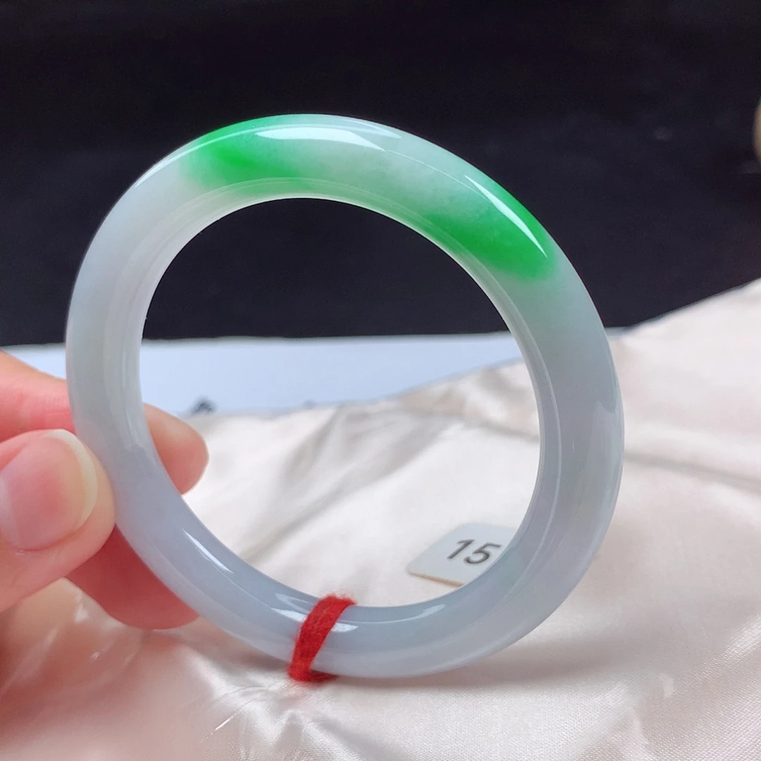 翡翠未镶嵌手镯52圆条s1513