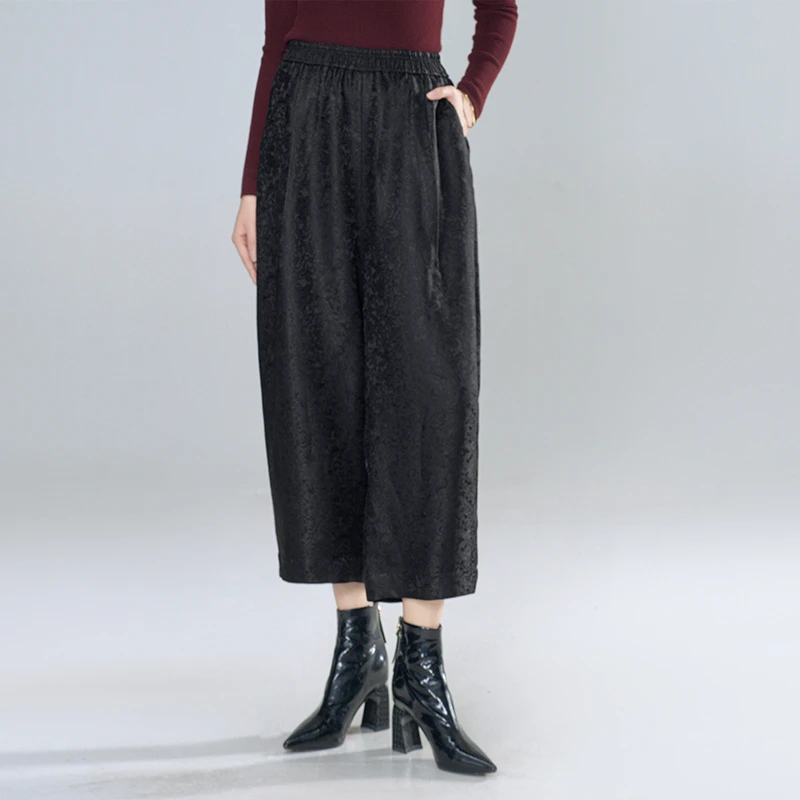 香云纱（路遥）织锦提花全松紧休闲时尚国风百搭显瘦灯笼裤61786