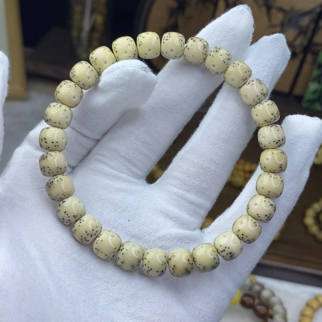 手串星月菩提SS级 8.5/7.5瓷白大眼睛月朗星稀