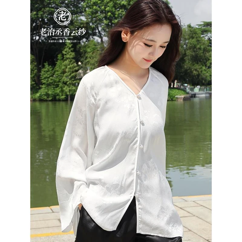 【衿雅】6A桑蚕丝小香风新中式气质开衫 CG0006