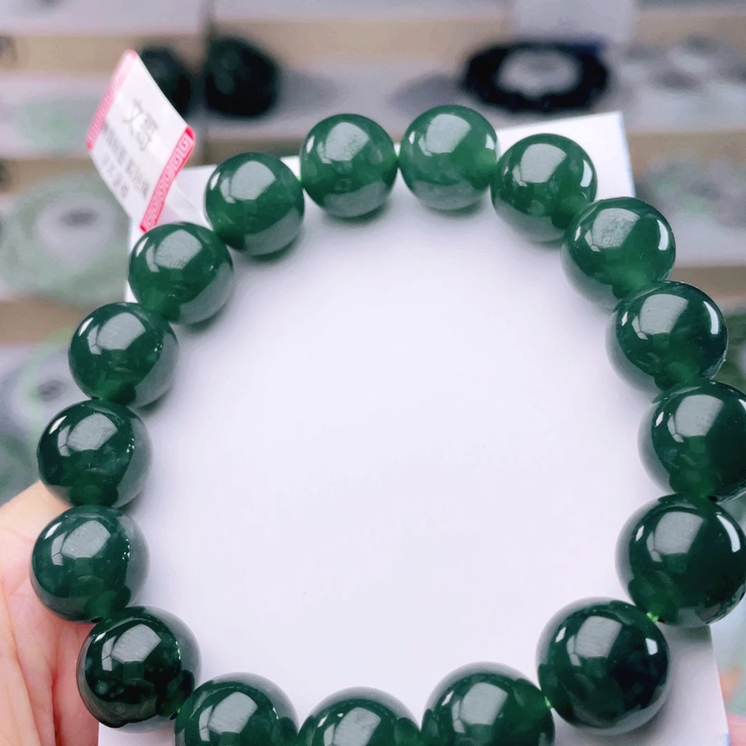 翡翠未镶嵌颈饰天然翡翠手串12.3mm左右