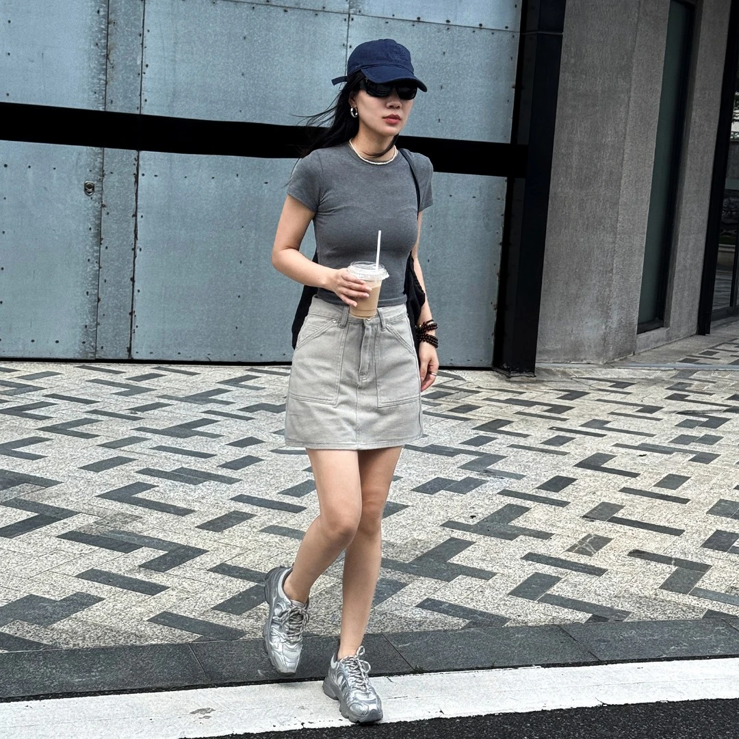 织志牛仔短裙小个子半身裙女2025年新款夏季高腰包臀裙子BJ216