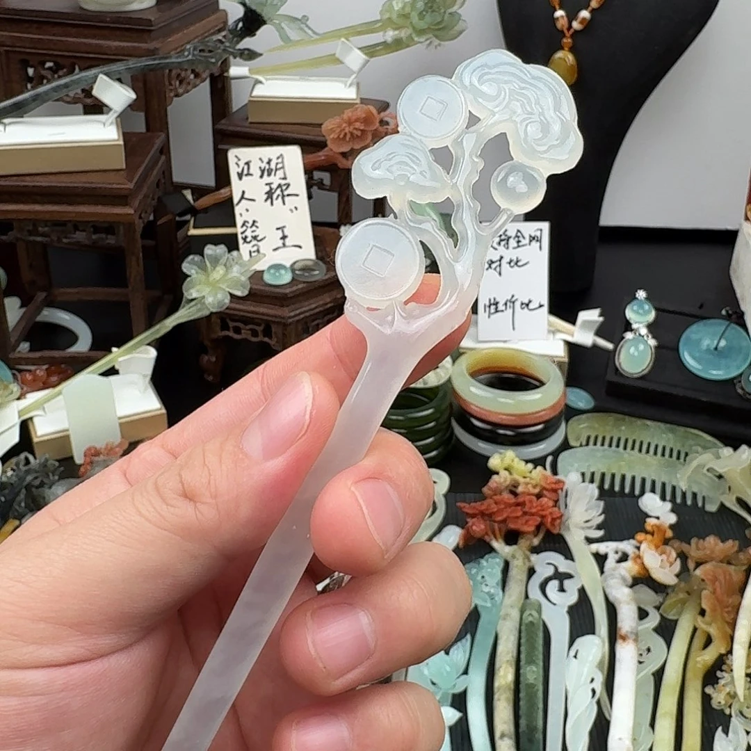 蛇纹石玉未镶嵌发饰