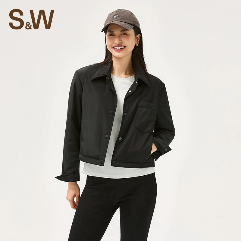 【淼淼专属】SW速惟短款薄款街头风单排扣厚款舒适防风时尚棉服1390
