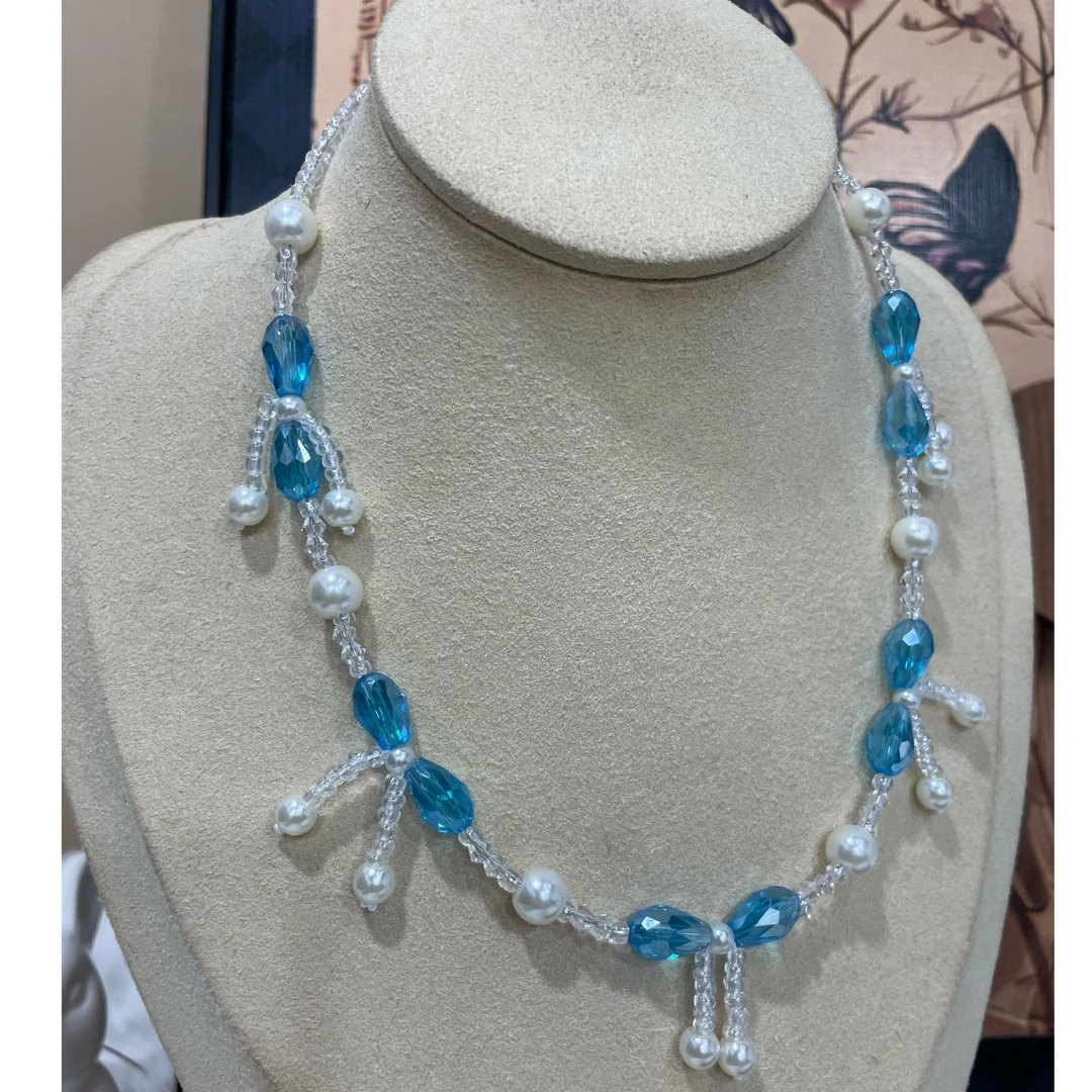 古风汉服配饰蓝色珠珠璎珞