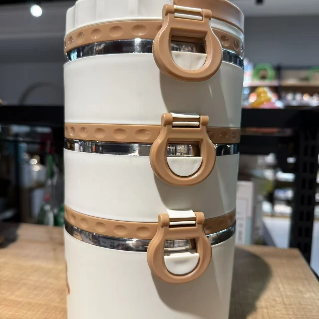 国风小食光三层便当盒保温防烫便携见外包装饭盒方形韩版网红创意