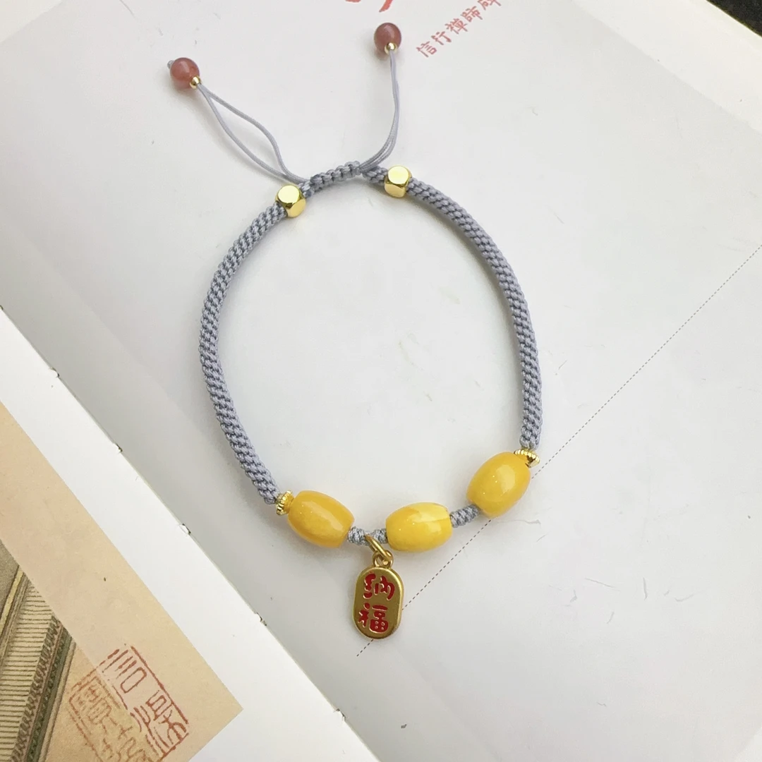 蜜蜡DIY手链手绳款