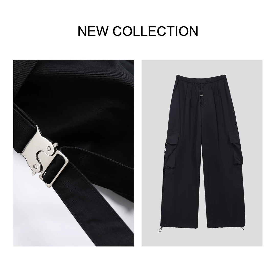 【婷婷专属】K1F38019B 潮流黑色工装裤-8019