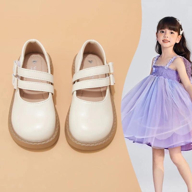女童皮鞋2025春秋新款儿童小香风公主鞋洋气玛丽珍宝宝软底豆豆鞋