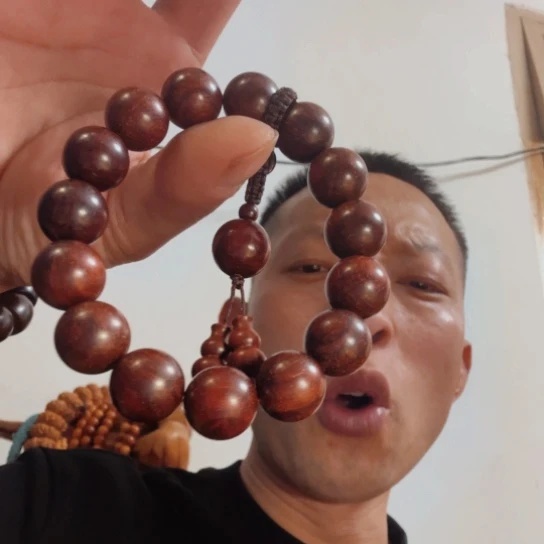 檀香紫檀（小叶紫檀）全陈化老料把件串