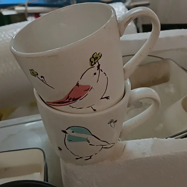 瓷小鸟卡通马克杯2个